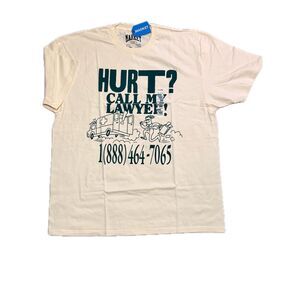 Market Studios T-Shirt 2XL Lawyer Ambulance Graphic Cream NWT